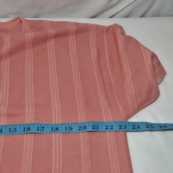 Ming Wang Women's Size S Dolman Sleeve Knit Tunic Orange Burst Tonal Stripes (63 - Picture 7 of 11